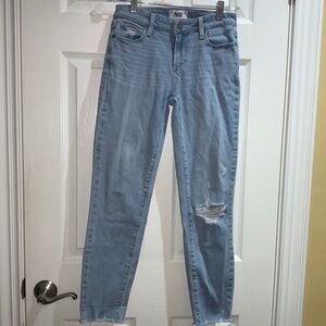 Paige Verdugo Ankle jeans Sz 26 whiskering raw hem